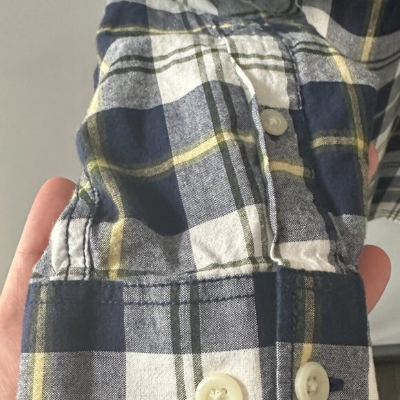 Blue, Yellow & White Mossimo Supply XL Flannel Shirt  100% Cotton - Picture 8 of 11
